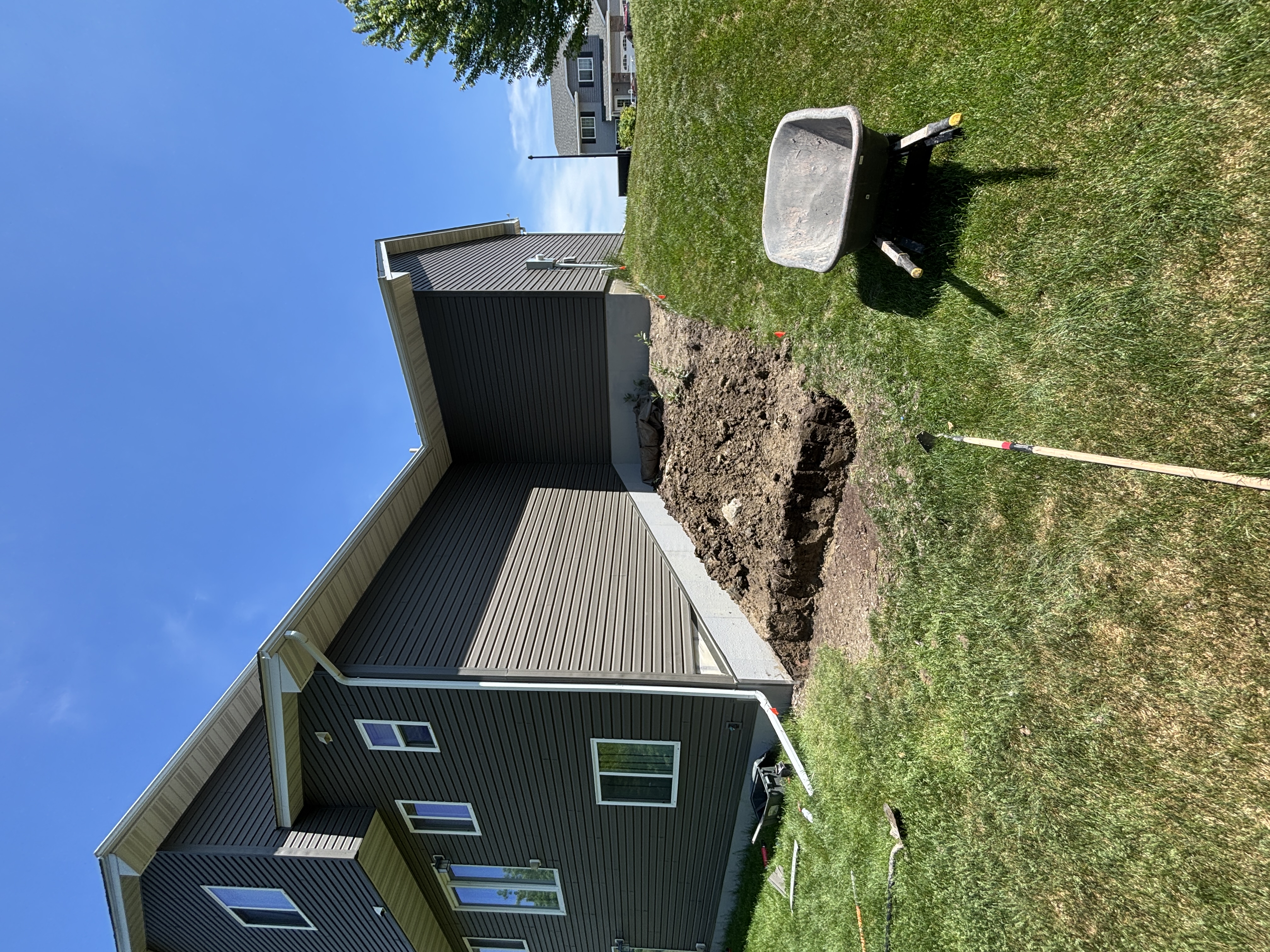 Before - yard before curb edging install